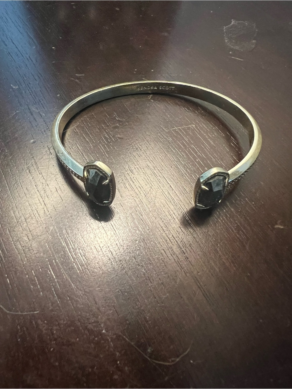 Kendra Scott Hematite Open Cuff Bracelet with Gold Trim - Picture 5 of 5